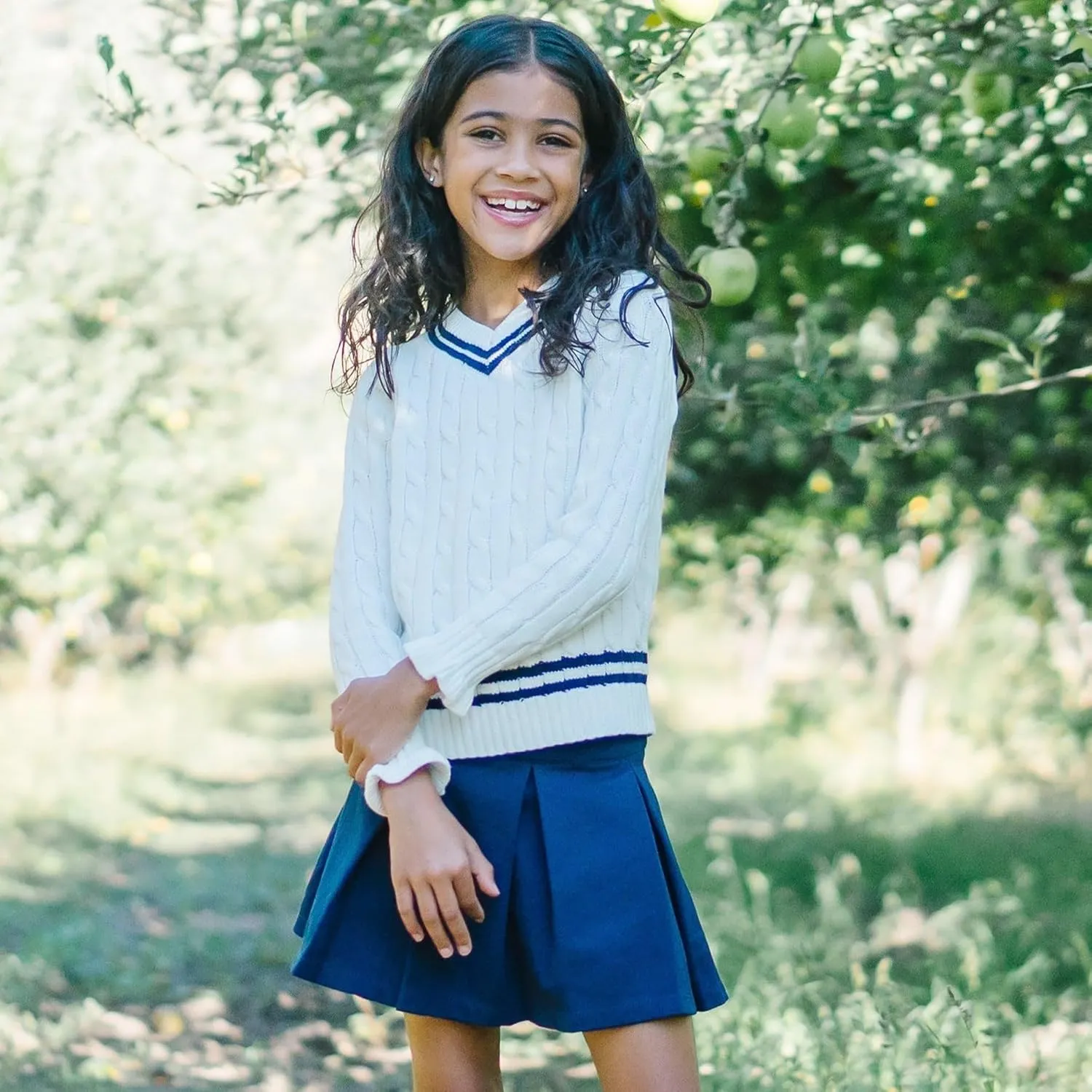 Hope & Henry Girls' Dressy Plaid Skirt