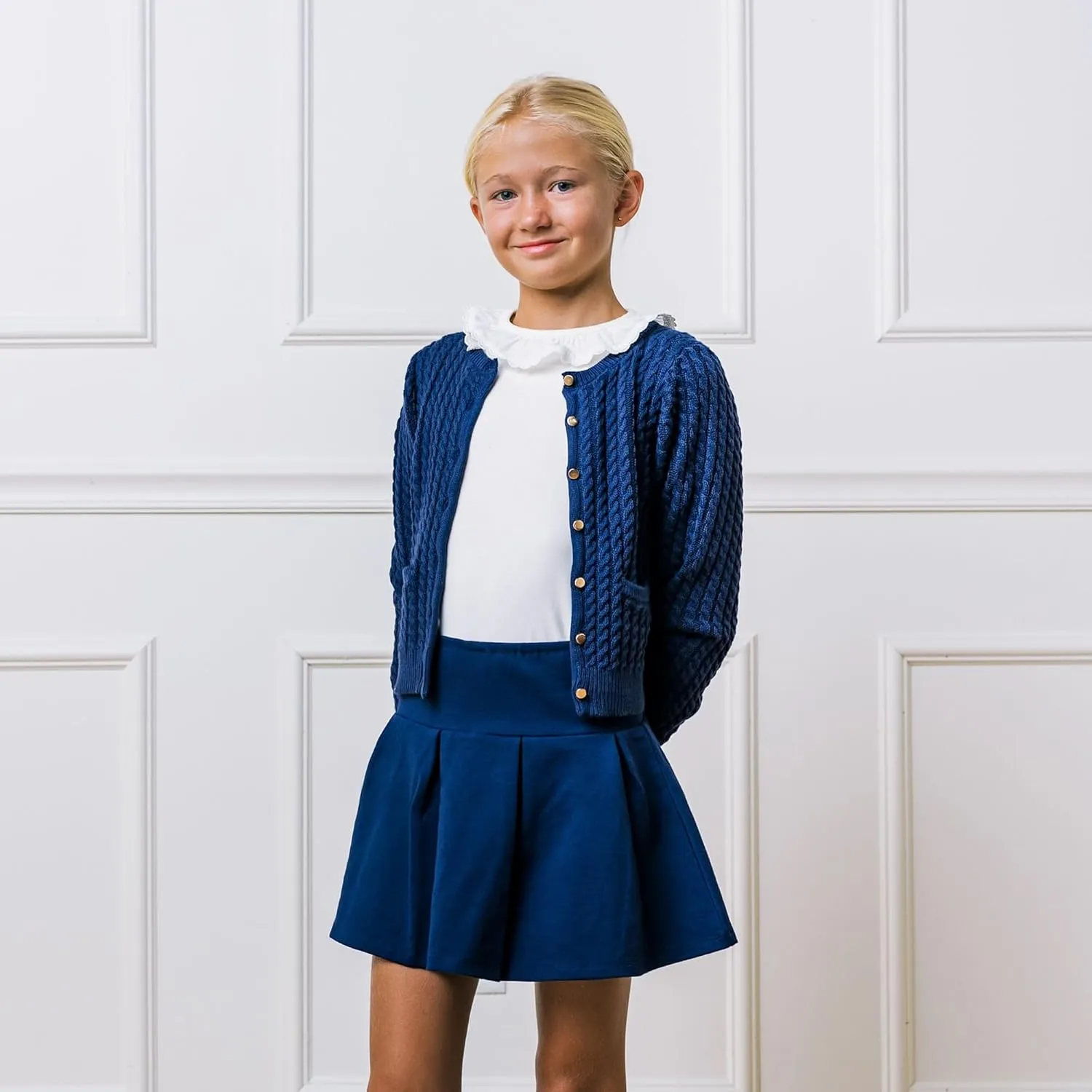 Hope & Henry Girls' Dressy Plaid Skirt