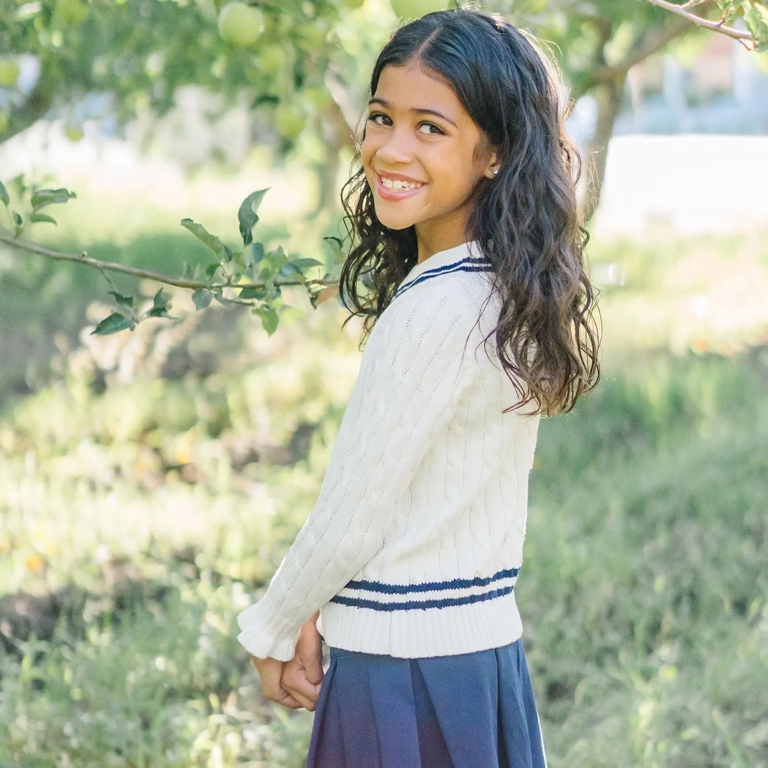 Hope & Henry Girls' Dressy Plaid Skirt