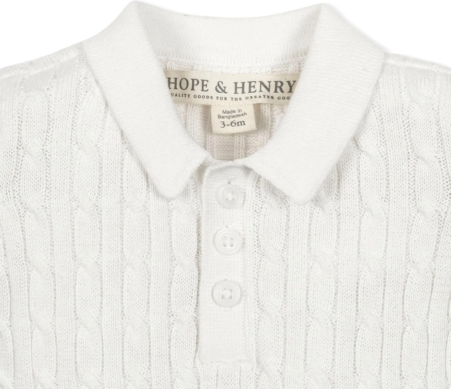 Hope & Henry Organic Cotton Sweater Romper with Button Front