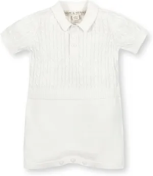 Hope & Henry Organic Cotton Sweater Romper with Button Front