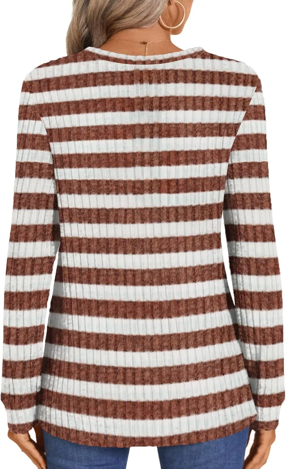 HOTGIFT Sweaters for Womens Winter Long Sleeve V Neck Shirts Casual Loose Fall Fashion Pullover Clothes