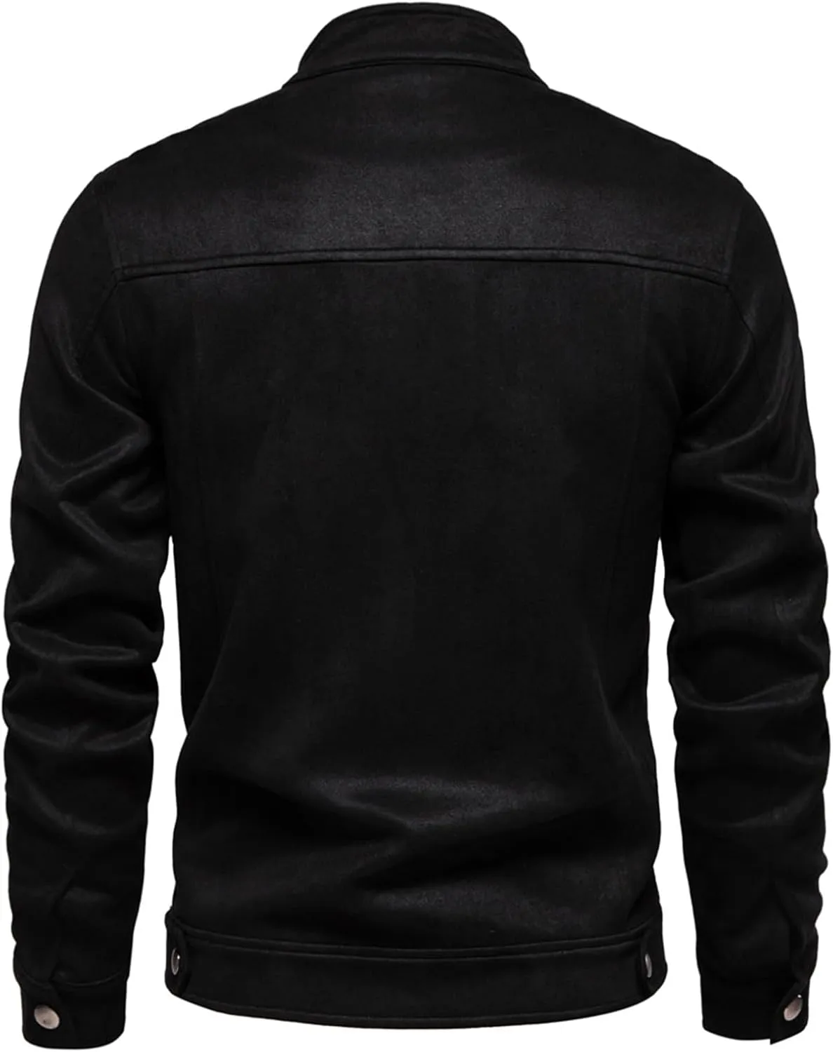 Hulpvktsgiq Men's Casual Suede Bomber Jacket Outerwear Full Zip Up Jackets Vintage Faux Leather Varsity Jacket