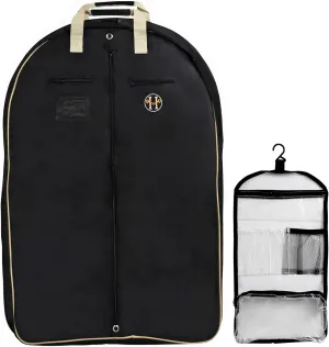 Huntley Equestrian 02193 Deluxe Travel Carry On Garment Bag Zipper Closure Cover Travel Business Beautiful Finish To Traveling Equestrian Bag Collection - Black