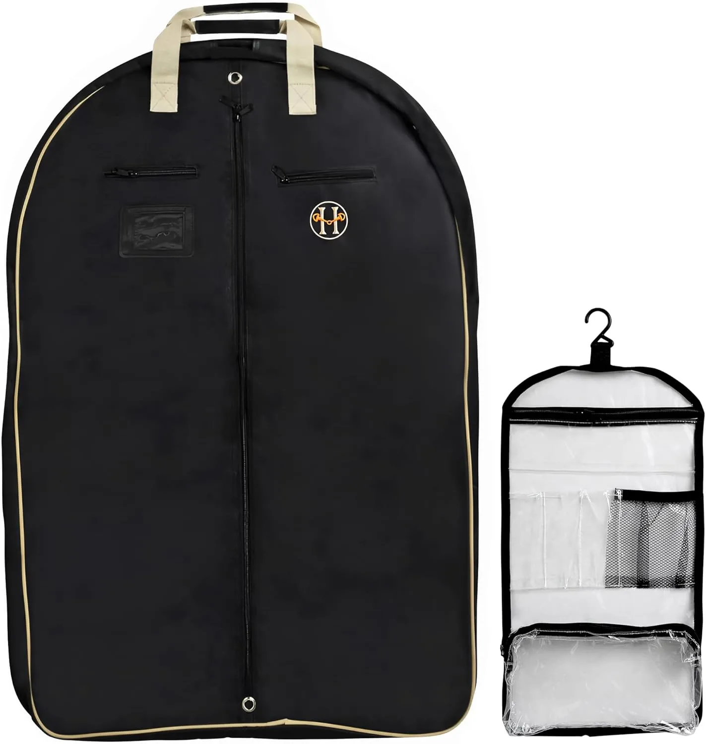 Huntley Equestrian 02193 Deluxe Travel Carry On Garment Bag Zipper Closure Cover Travel Business Beautiful Finish To Traveling Equestrian Bag Collection - Black