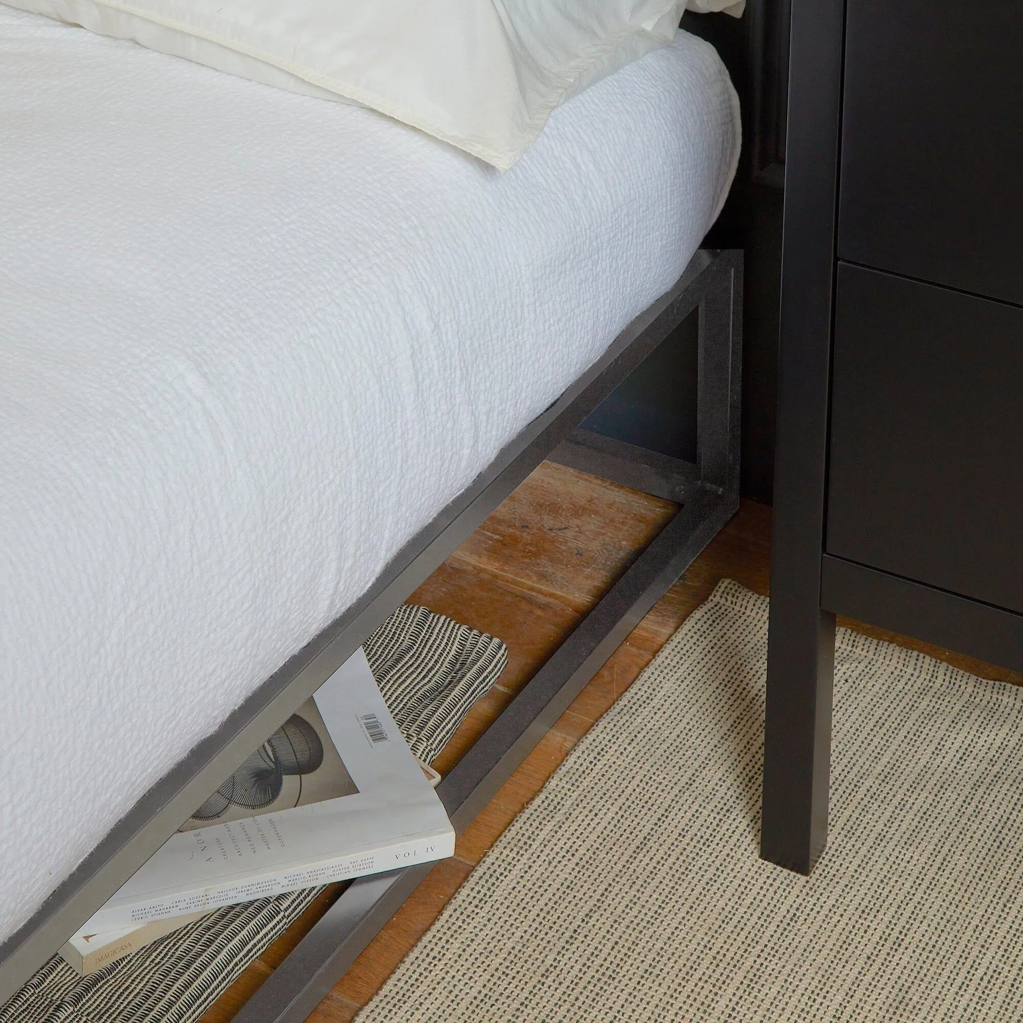 Indy Double Platform Bed - Grey Metal