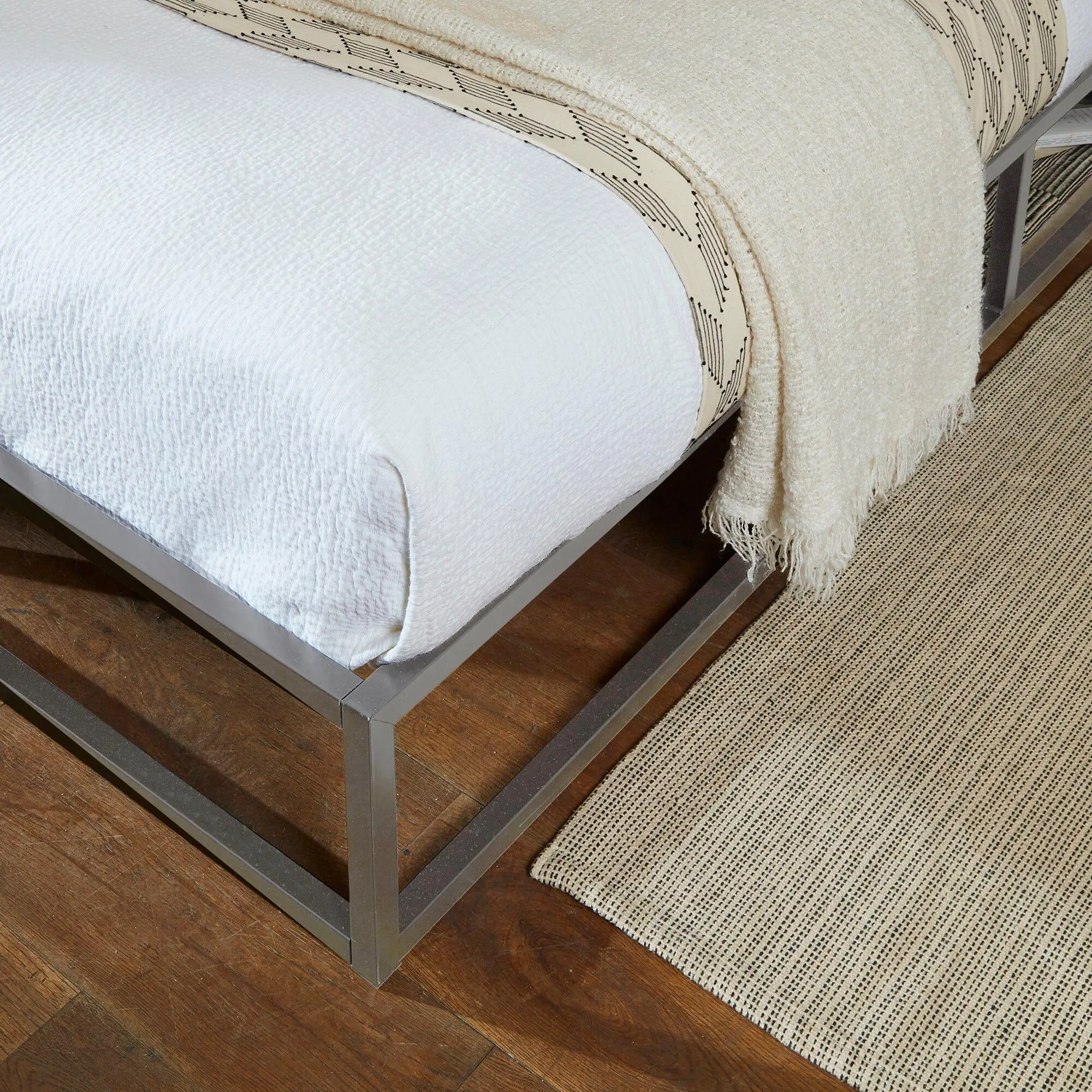 Indy Double Platform Bed - Grey Metal