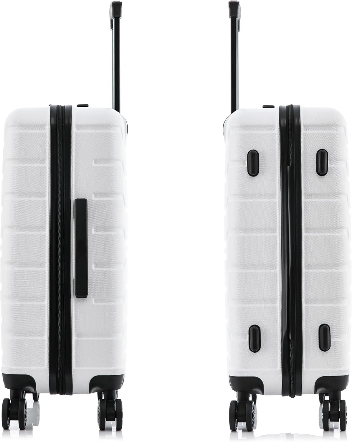 InUSA TREND Luggage with Spinner Wheels | Durable lightweight Hardside Suitcase, Travel bag with Handle and Trolley, 24-Inch Medium Checked luggage | White