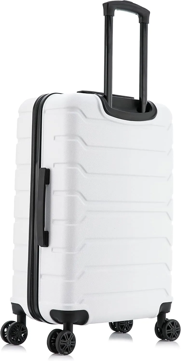 InUSA TREND Luggage with Spinner Wheels | Durable lightweight Hardside Suitcase, Travel bag with Handle and Trolley, 24-Inch Medium Checked luggage | White
