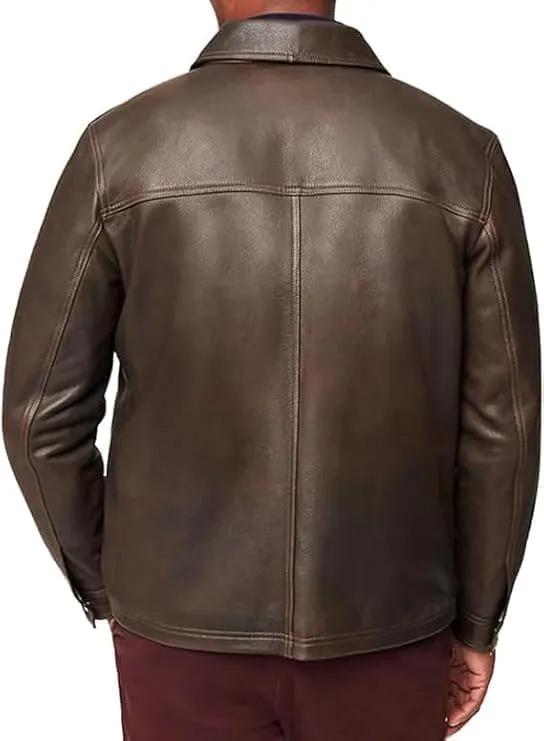Isaac & David Chicago Men's New Black/Brown Lambskin Leather Classic Open Bottom Jacket Motorcycle Vintage Racing Jacket