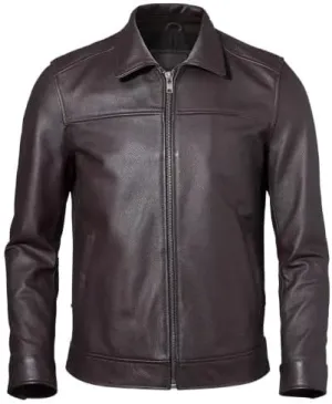 Isaac & David Chicago Men's New Black/Brown Lambskin Leather Classic Open Bottom Jacket Motorcycle Vintage Racing Jacket