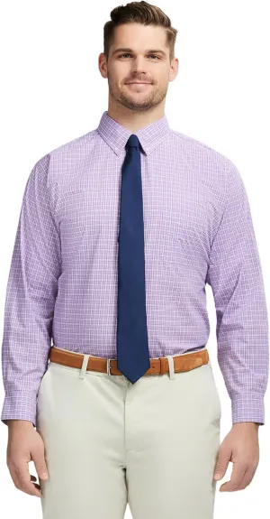 IZOD Men's Big and Tall Dress Shirt Long Sleeve Wrinkle Free Stretch Button Down Collar