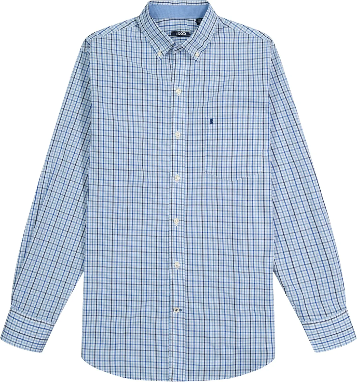 IZOD Men's Big and Tall Performance Comfort Long Sleeve Plaid Button Down