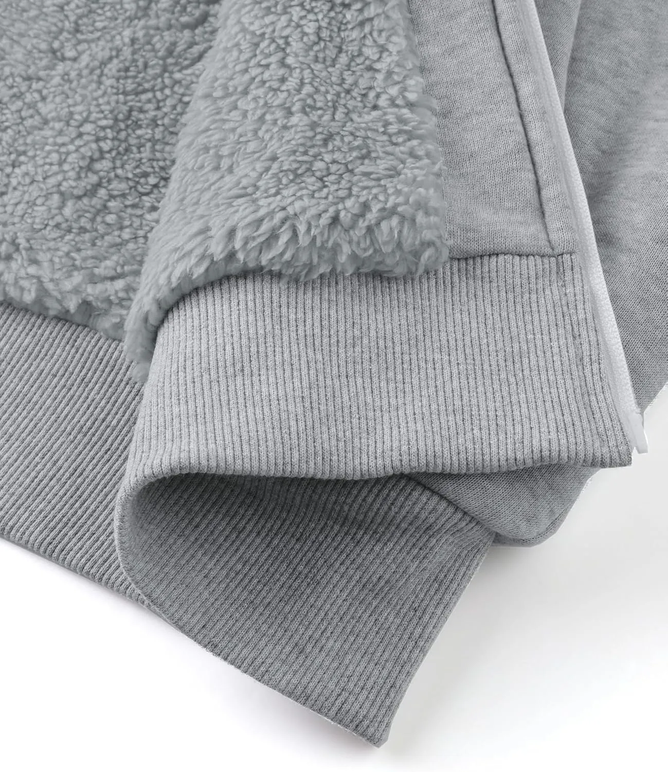 JACKETOWN Men Zip Up Hoodies Winter Fleece Jackets Coat Heavyweight Sherpa Lined Sweatshirt with Pockets