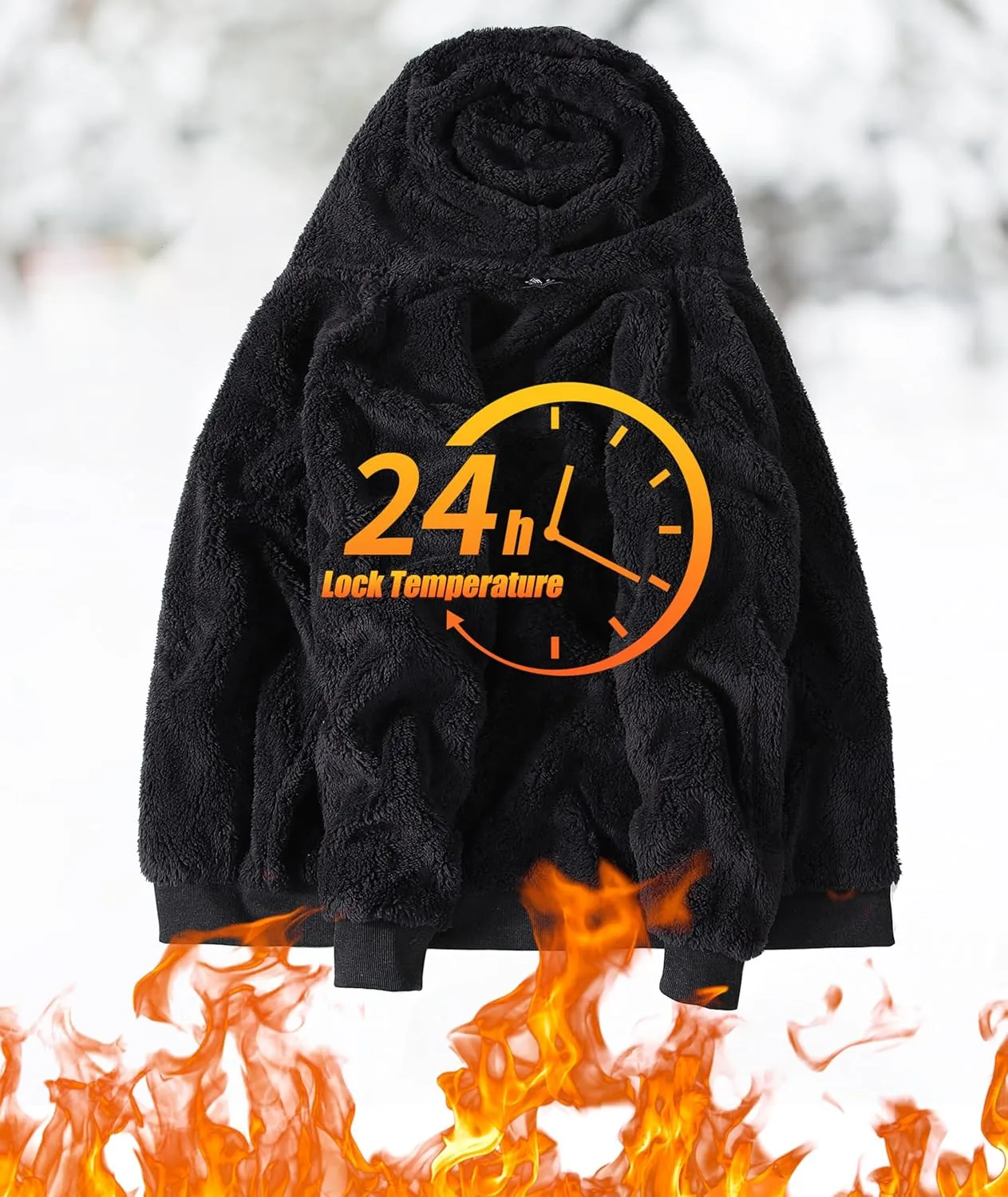 JACKETOWN Men Zip Up Hoodies Winter Fleece Jackets Coat Heavyweight Sherpa Lined Sweatshirt with Pockets