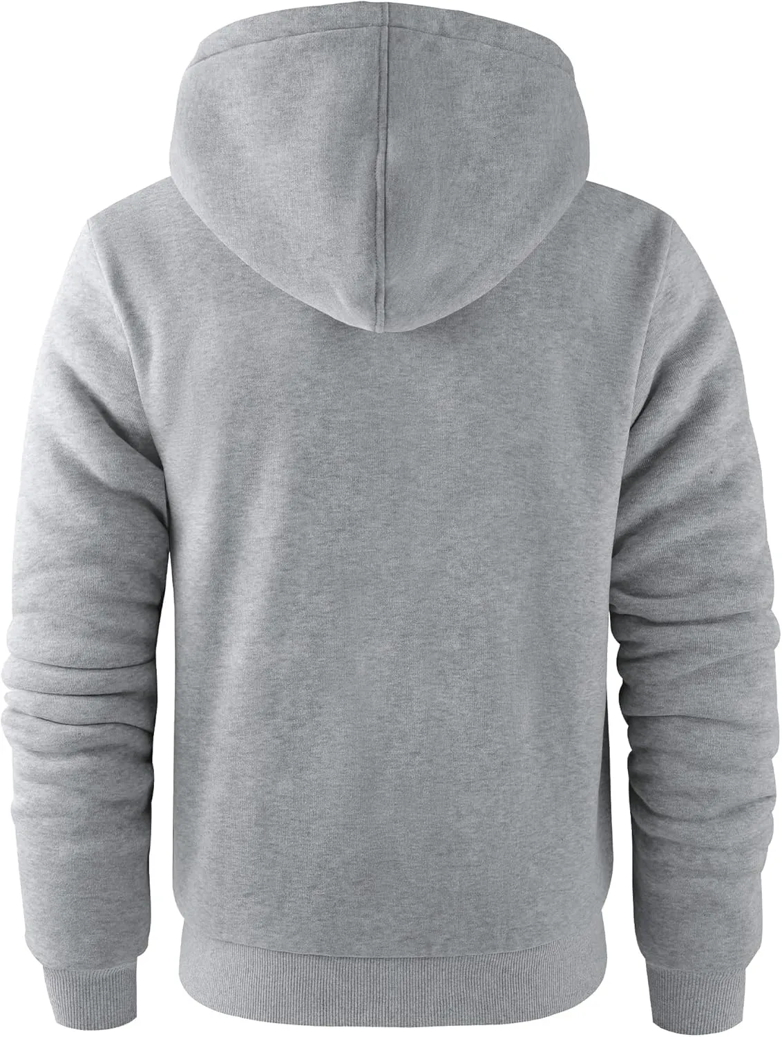 JACKETOWN Men Zip Up Hoodies Winter Fleece Jackets Coat Heavyweight Sherpa Lined Sweatshirt with Pockets