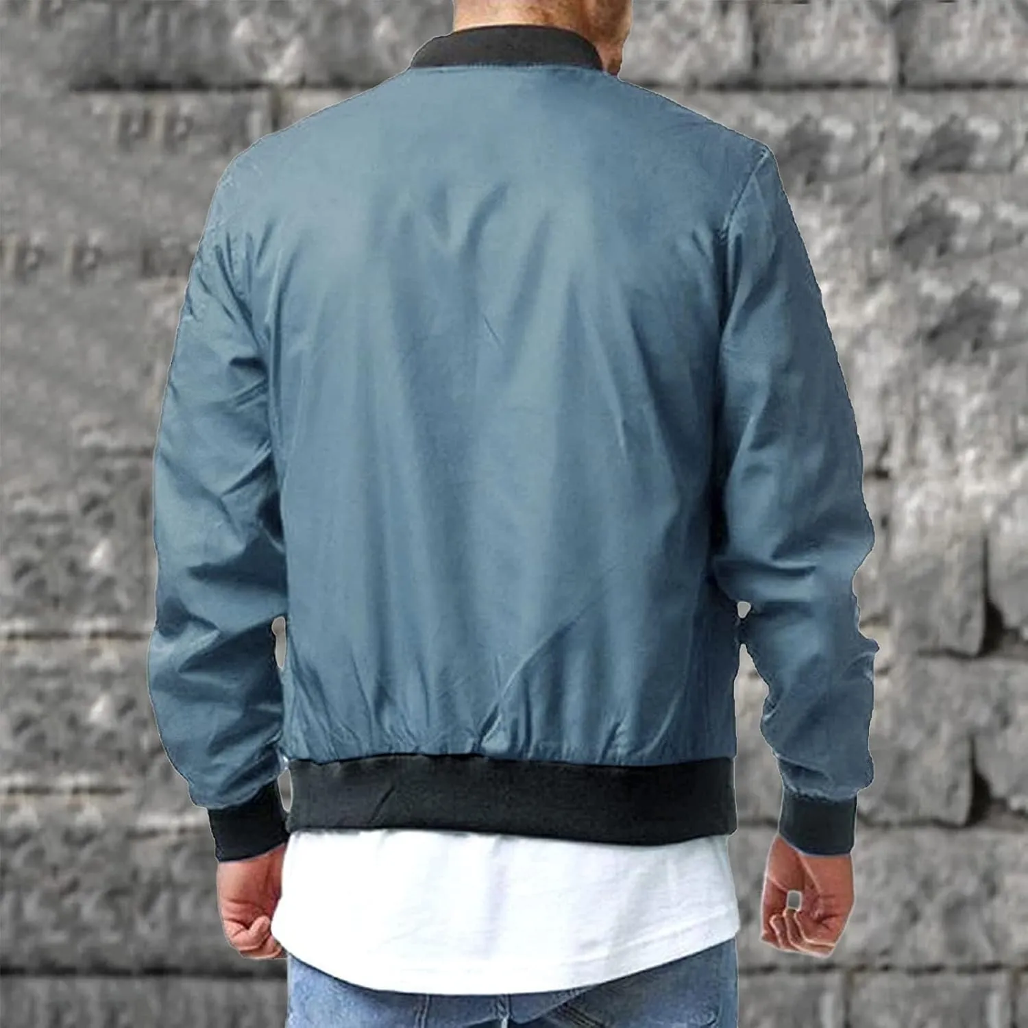 Jackets for Men Men Bomber Jacket Casual Zip Up Lightweight Varsity Slim Fit Windbreaker Softshell Fall Jackets Coat