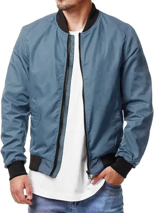 Jackets for Men Men Bomber Jacket Casual Zip Up Lightweight Varsity Slim Fit Windbreaker Softshell Fall Jackets Coat
