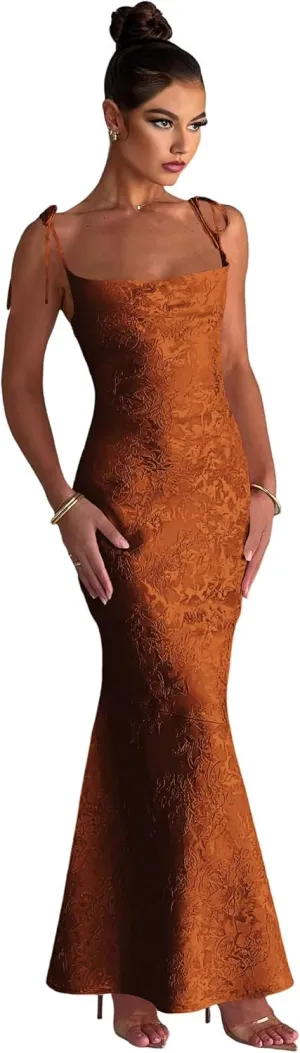 Jacquard Prom Ball Gown Dress Long for Women 2025 Adjustable Straps Mermaid Formal Evening Party Dress