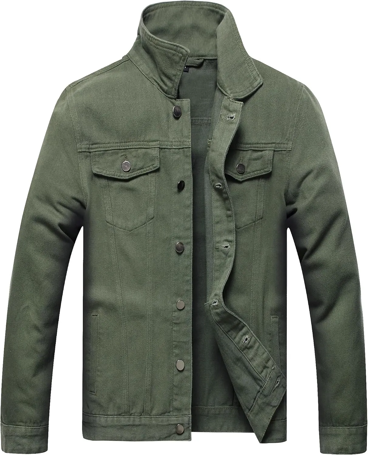 Jean Jacket Men, Men's Denim Jacket Distressed Ripped Slim Fit Stretch Trucker Jackets Classic Casual Denim Coat