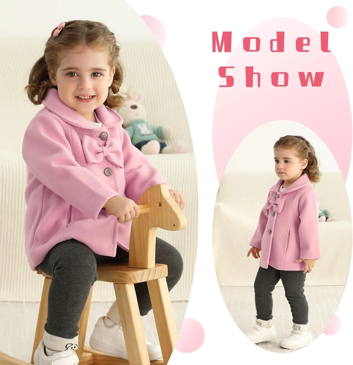 JEELLIGULAR Toddler Baby Girl Coats Kids Cloak Button Warm Thick Jacket Clothes Baby Fall Winter Outwear Clothes Set