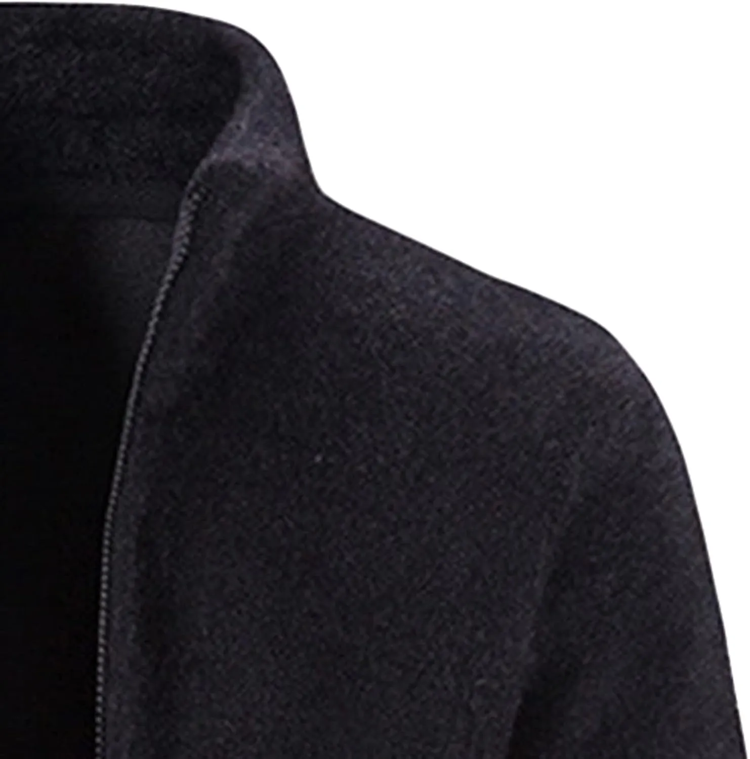 JEsilunmaMY Mens Stand Collar Zipper Warm Cardigan Long Sleeve Fall Winter Open Front Overcoat Solid Color Fleece Trench Coat