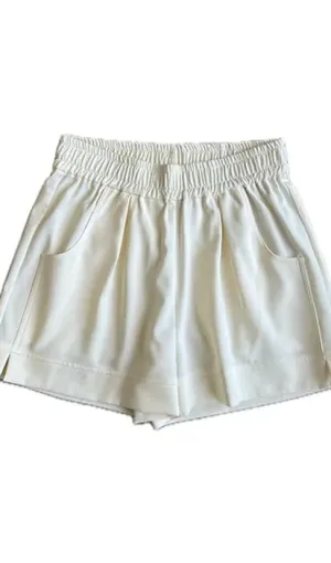 Jessica Elastic Waist Shorts • Ivory