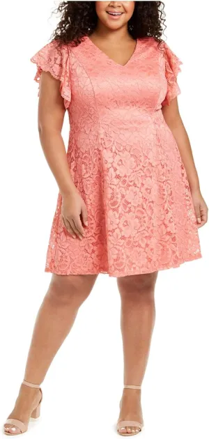 Jessica Howard Womens Lace A-Line Dress