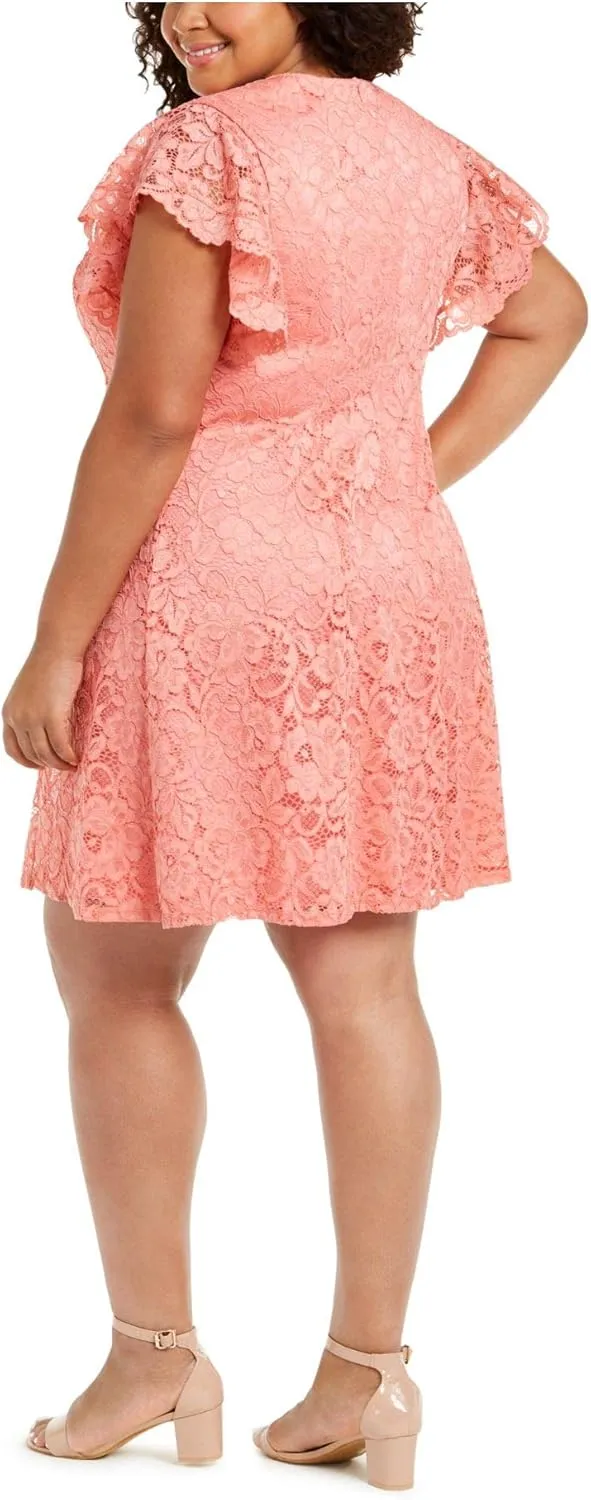 Jessica Howard Womens Lace A-Line Dress