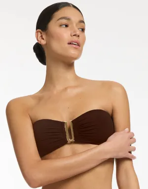 Jetset Bandeau Bikini Top - Chocolate