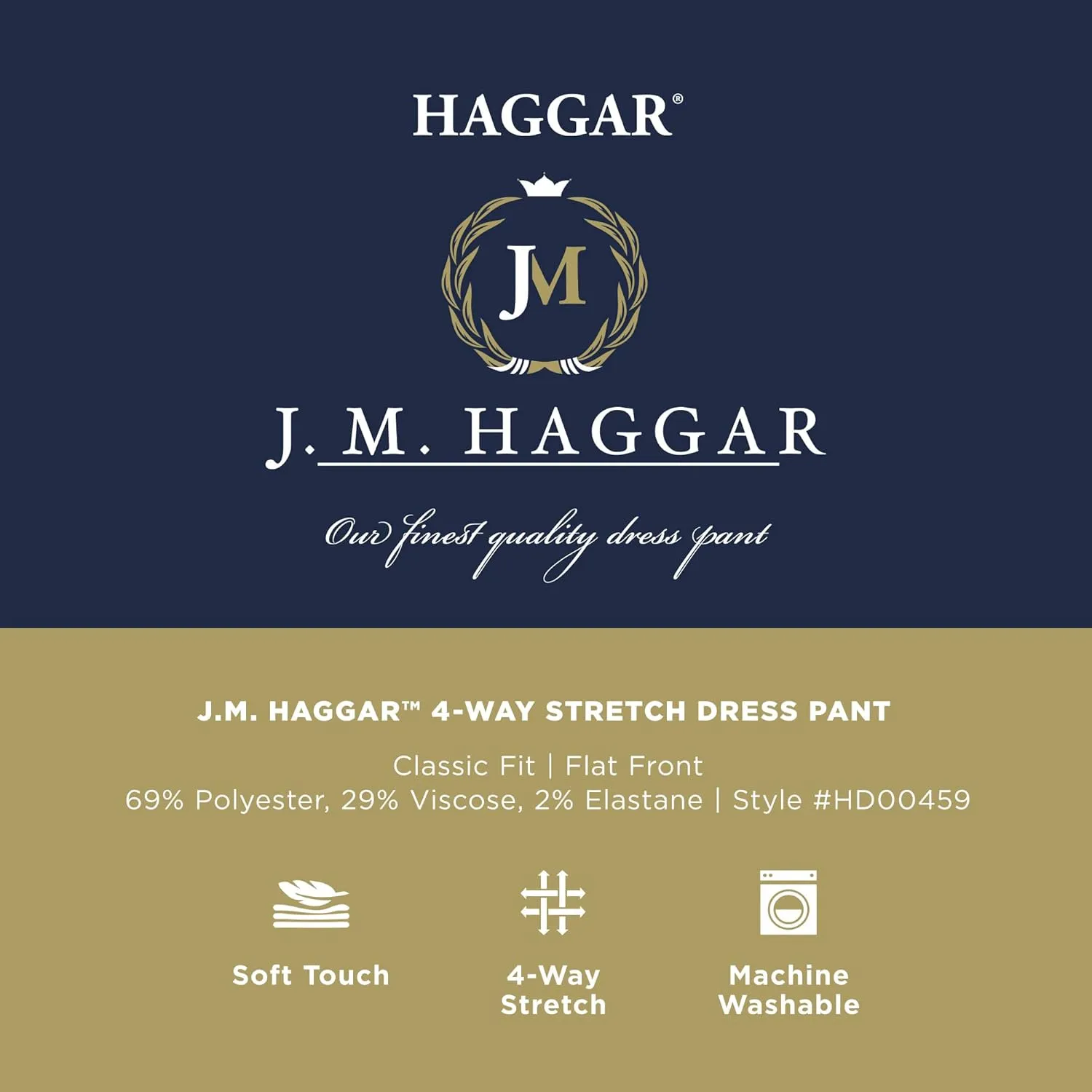 J.M. Haggar Men's Classic Fit Flat Front Dress Pant-Regular and Big & Tall Sizes