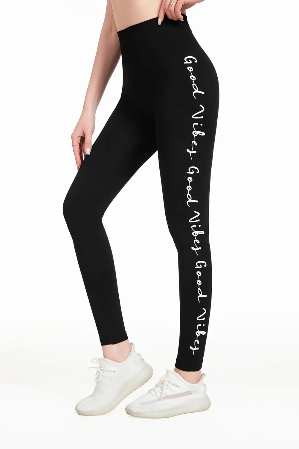 just one Womens High-Waisted Leggings; Coordinated 4-Pack Designs for Workout, Lounging, and Everyday Comfort.