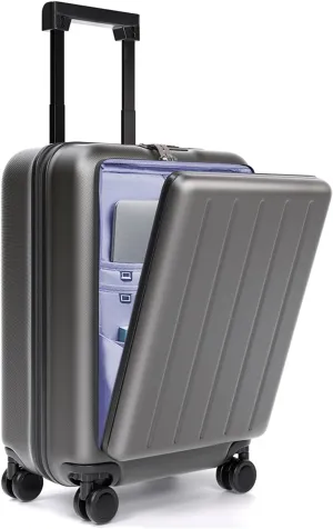 Krute Carry On Luggage 20 Inch Airline Approved Suitcases Lightweight Front Open Pocket TSA Lock Luggage Hard Shell Suitcase with Wheels