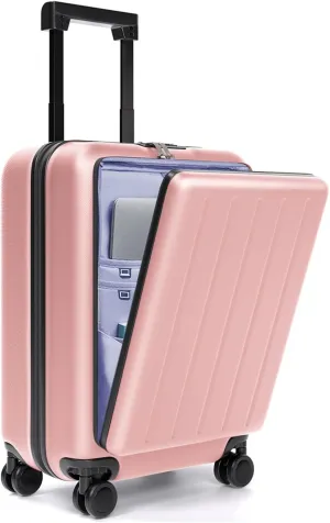 Krute Carry On Luggage 20 Inch Airline Approved Suitcases Lightweight Front Open Pocket TSA Lock Luggage Hard Shell Suitcase with Wheels