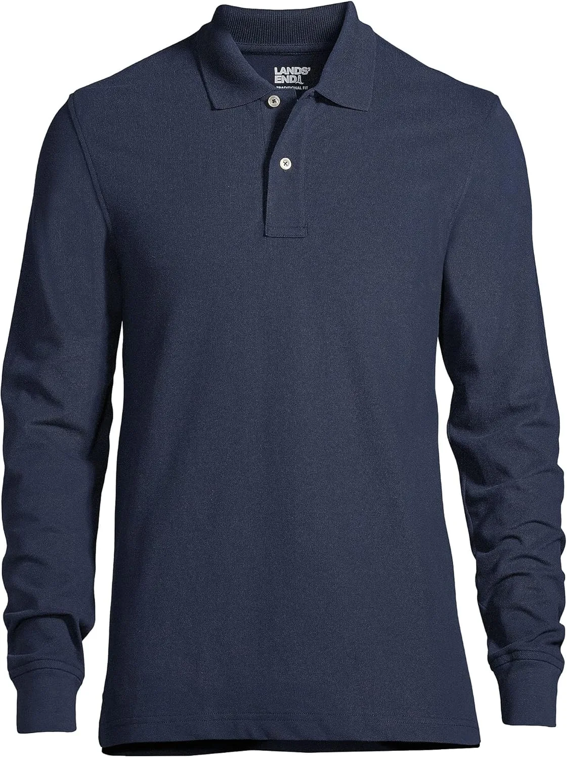 Lands' End Men's Comfort First Long Sleeve Solid Mesh Polo