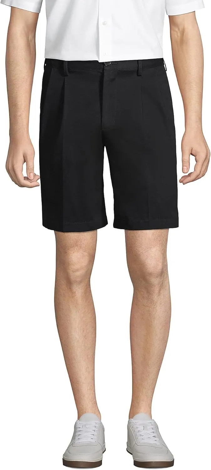 Lands' End Men's Comfort Waist Pleated 9" No Iron Chino Shorts