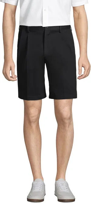 Lands' End Men's Comfort Waist Pleated 9" No Iron Chino Shorts