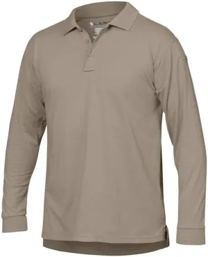 LAPG Men's Operator Tactical Long Sleeve Polo Shirt, Lightweight Anti-Wrinkle Moisture-Wicking Uniform Polo for Men