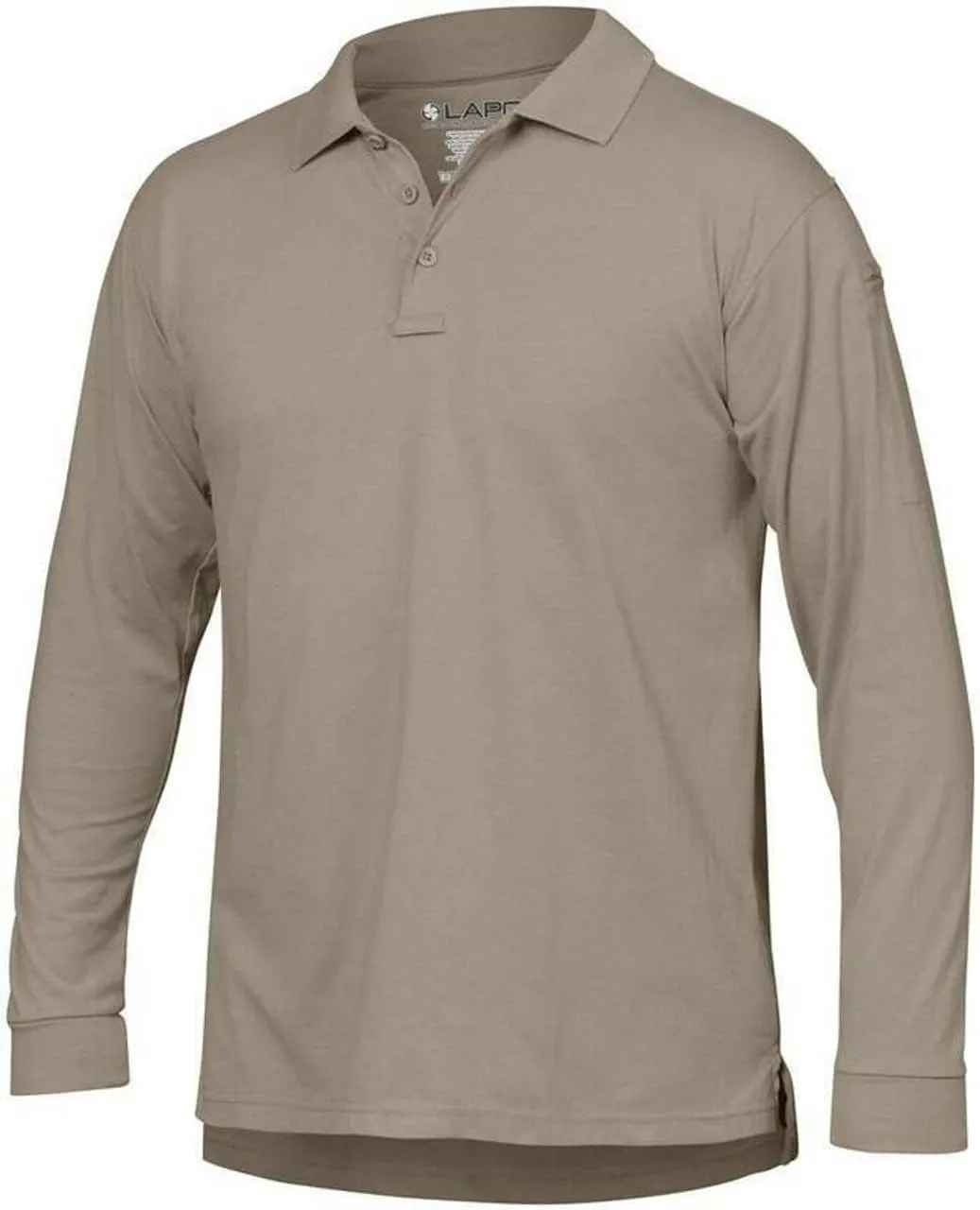 LAPG Men's Operator Tactical Long Sleeve Polo Shirt, Lightweight Anti-Wrinkle Moisture-Wicking Uniform Polo for Men