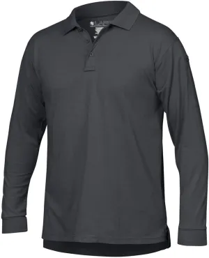 LAPG Men's Operator Tactical Long Sleeve Polo Shirt, Lightweight Anti-Wrinkle Moisture-Wicking Uniform Polo for Men