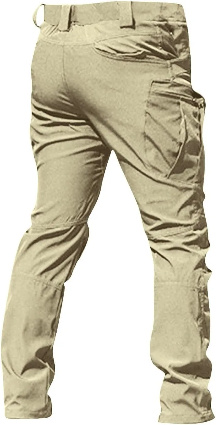 lcyhony Cargo Pants for Men Relaxed fit Stretch Water Resistant Tactical Pants Lightweight Ripstop Hiking Pant Multi Pockets