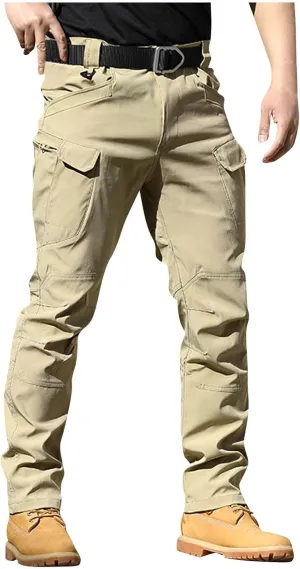 lcyhony Cargo Pants for Men Relaxed fit Stretch Water Resistant Tactical Pants Lightweight Ripstop Hiking Pant Multi Pockets