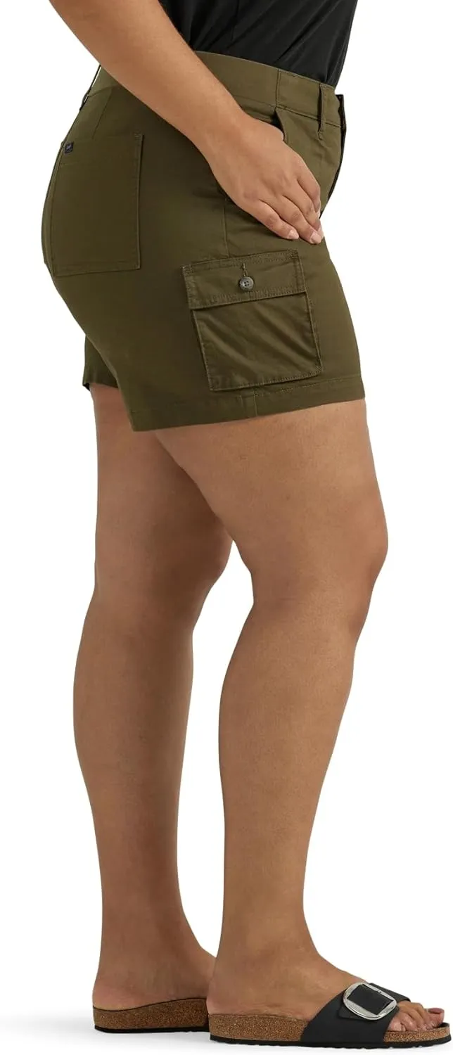 Lee Women's Plus Size Ultra Lux Comfort with Flex-to-go Cargo Short