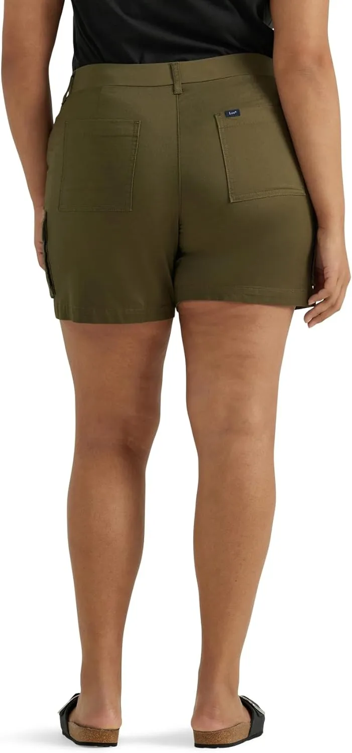 Lee Women's Plus Size Ultra Lux Comfort with Flex-to-go Cargo Short