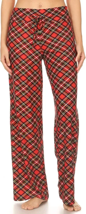 Leggings Depot Women's Drawstring Pajama Pants Wide Leg Casual Comfy Sleepwear for Lounge and Yoga