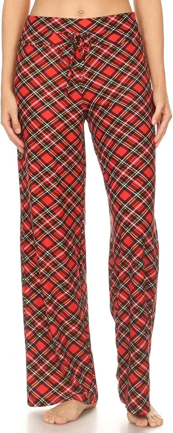 Leggings Depot Women's Drawstring Pajama Pants Wide Leg Casual Comfy Sleepwear for Lounge and Yoga