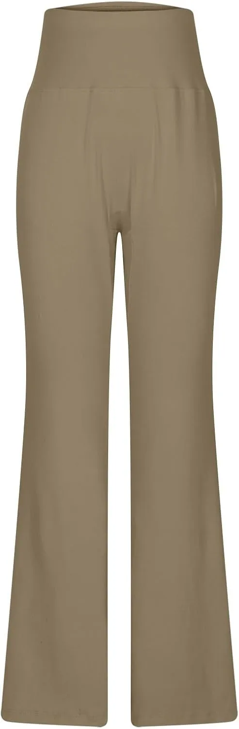 Leggings for Women Tummy Control Baggy High Waisted Flare Pants Athletic Stretch Yoga Lightweight Workout Pants