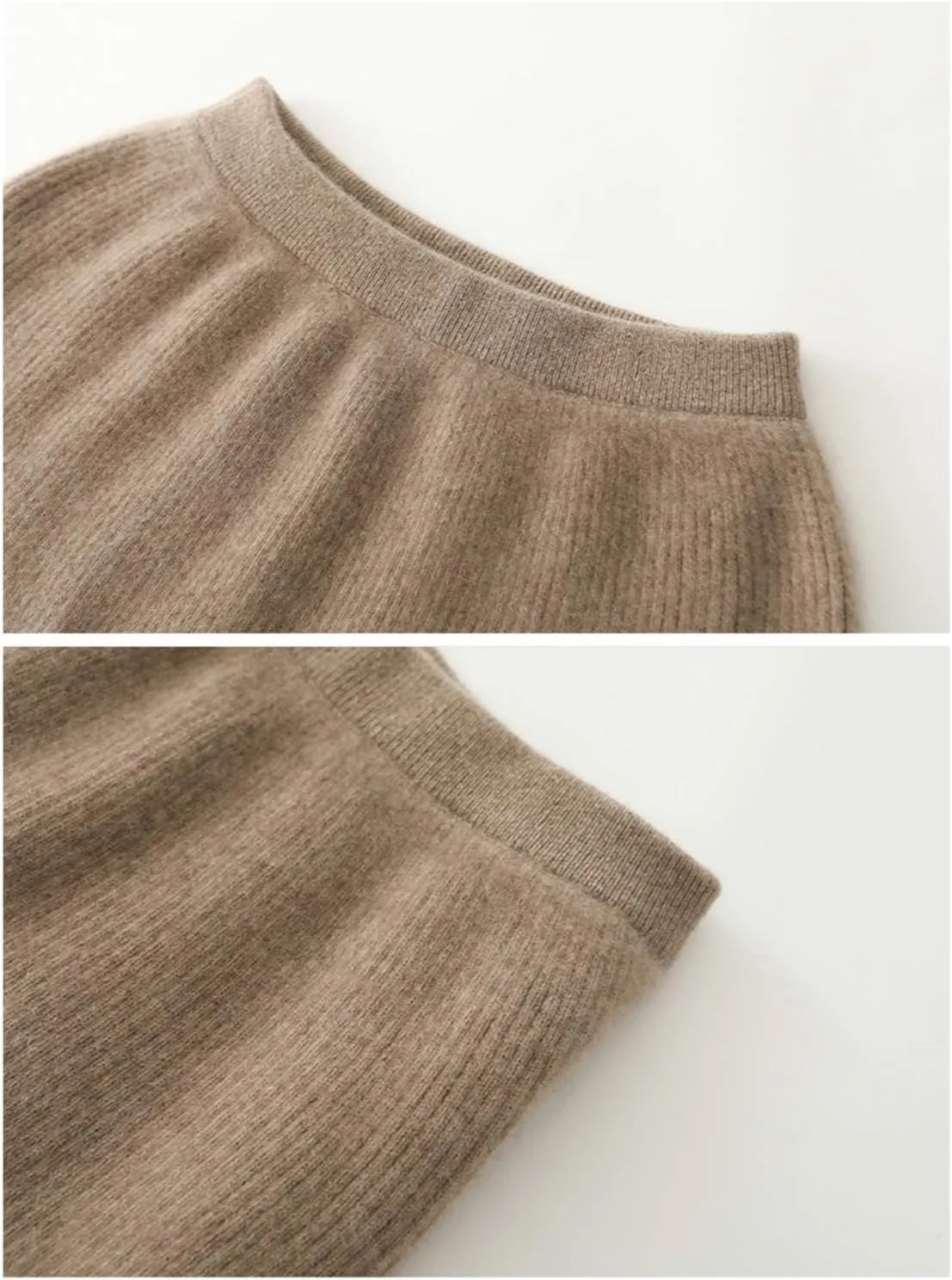 Length Skirt Women Autumn Winter 100% Merino Wool Knit Long Skirt Ribbed Elastic Warm Sweater Skirt