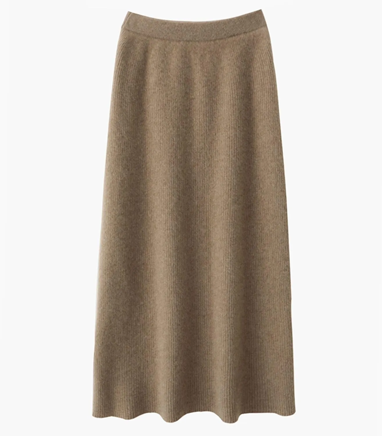 Length Skirt Women Autumn Winter 100% Merino Wool Knit Long Skirt Ribbed Elastic Warm Sweater Skirt