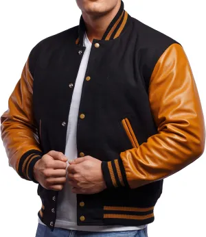 Letterman Jacket (16 Color Options) S to 5XL (Wool, Leather Sleeves)